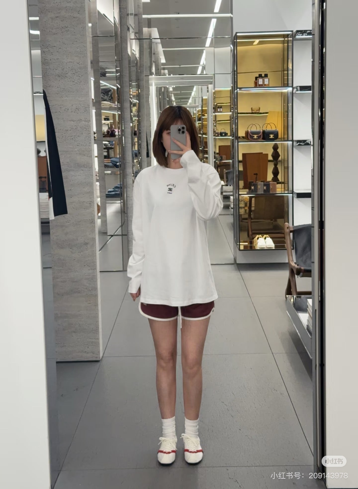 Celine 26ss Long-Sleeve T-Shirt White in Cotton