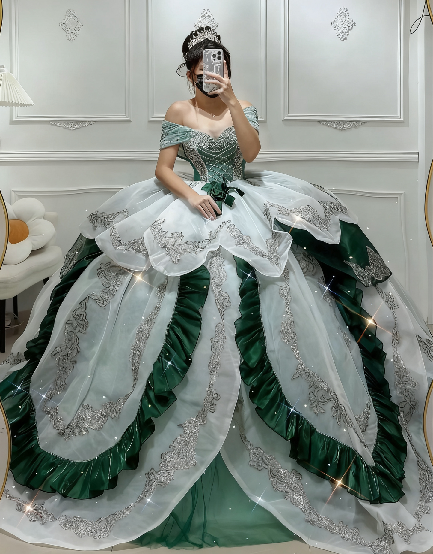 formaldressy-sweet 16 princess Green Princess Dress gh6183