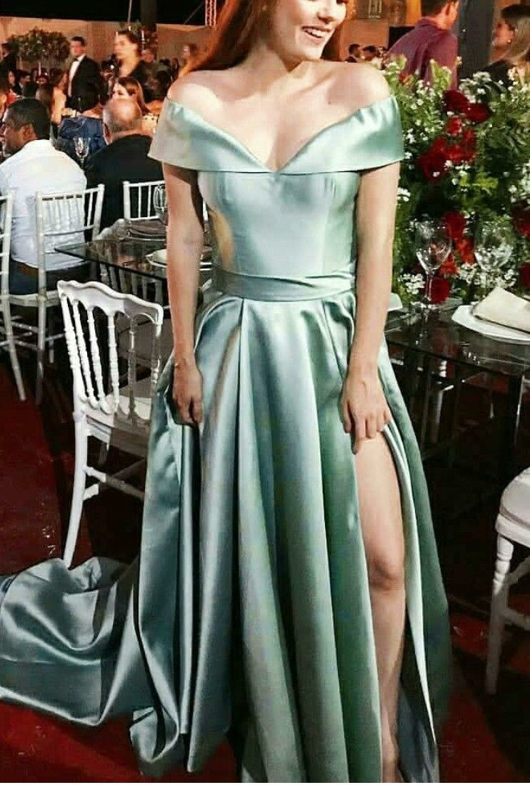 formaldressy-Green Elegant Long Satin Ball Gown gh5959