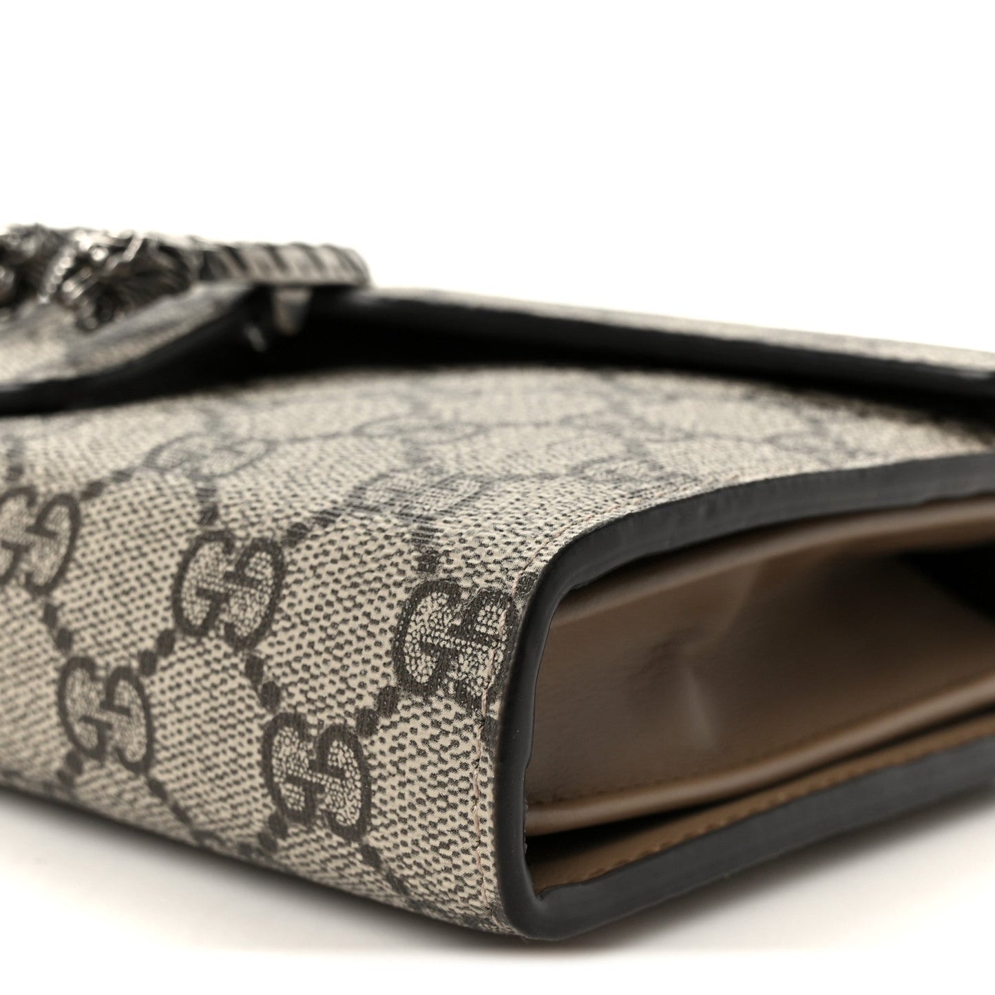 GG Supreme Monogram Mini Dionysus Chain Wallet Beige Taupe