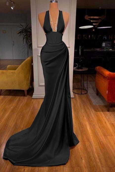 V-Neck Mermaid Prom Dress Elegant Evening Party Dress cg25384