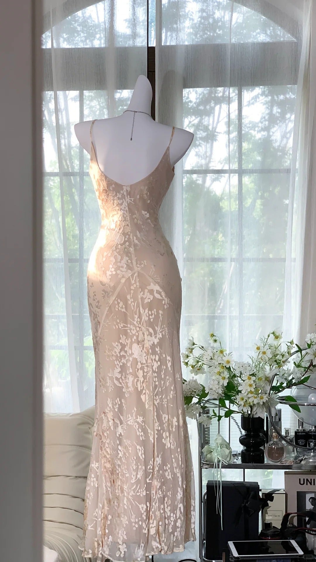 Champagne Long Mermaid Prom Party Dresses Formal Evening Dress cg25891