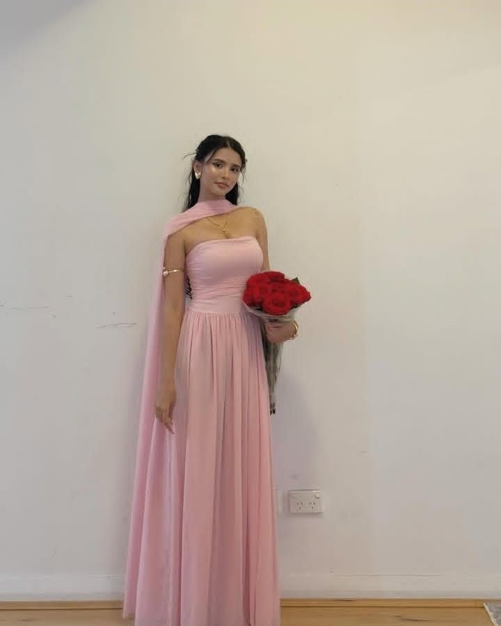 Pretty A-Line Pink Long Prom Dresses Formal Evening Dress cg25866