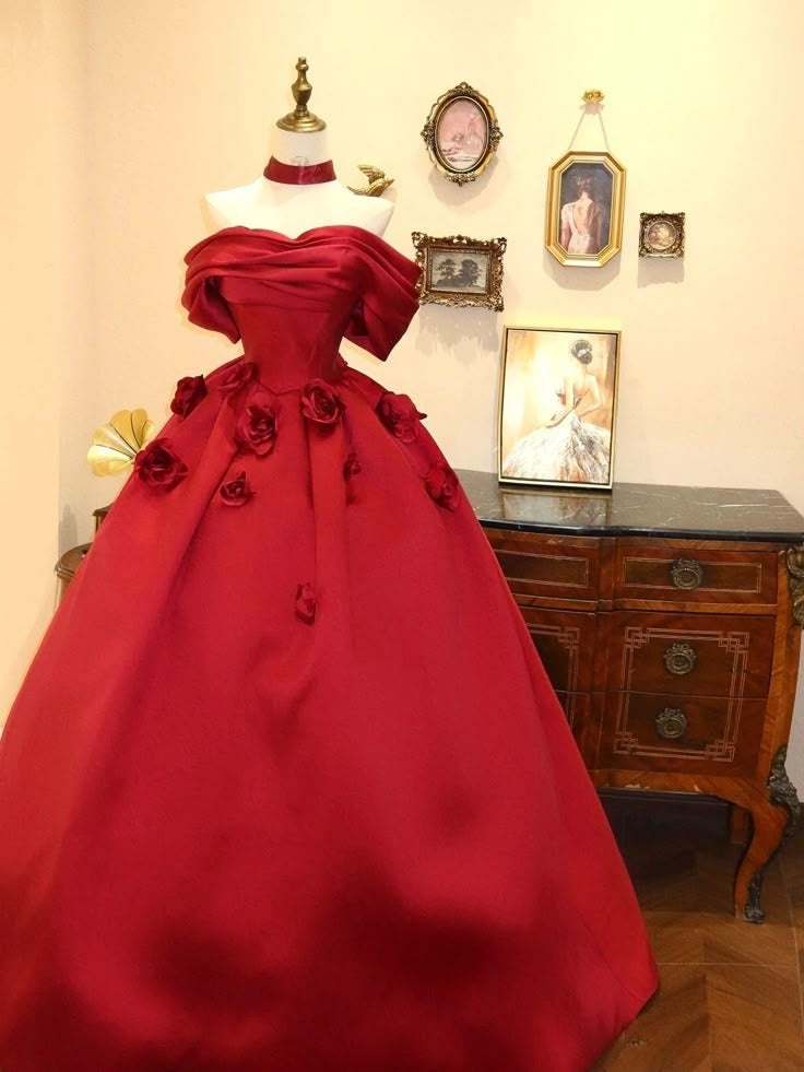A Line Red Long Party Dress Evening Dress Prom Dresses cg25674