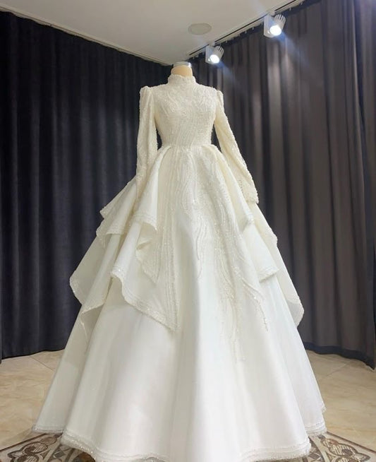 A Line Wedding Dress Long Prom Dress Evening Dress fg6669