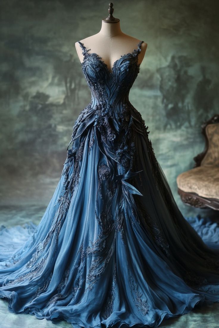 A Line Blue Long Prom Dresses Charming Evening Dress cg25392