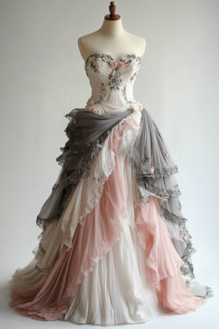 A Line Strapless Princess Long Prom Dress, Vintage Evening Dress cg25408