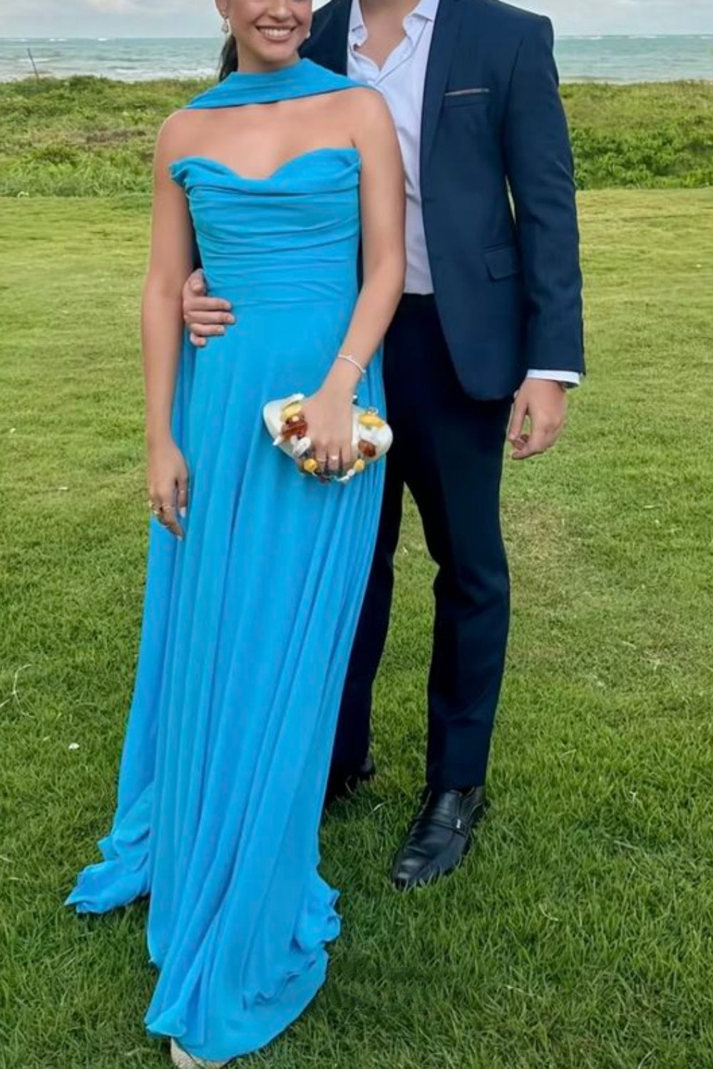 formaldressy-Blue Simple Fashion Wedding Guest Dress Prom Dress gh5920