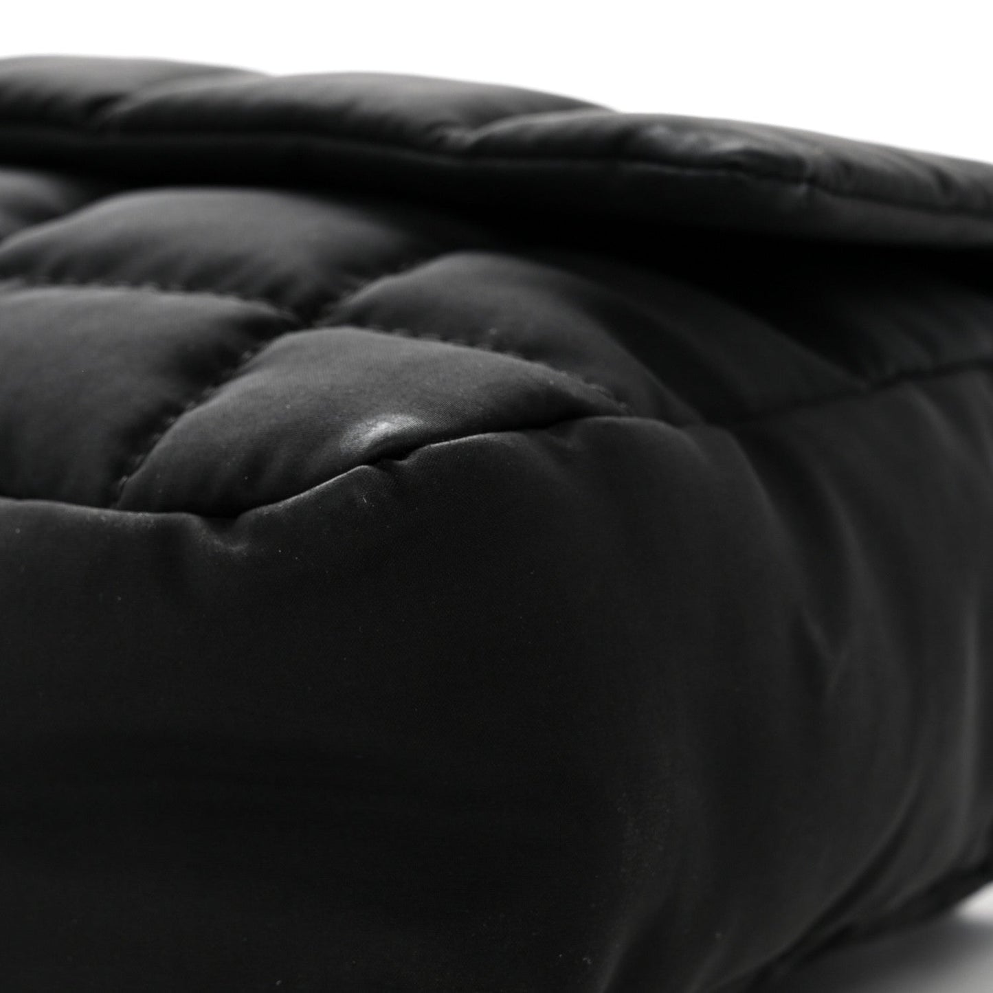 Nylon Square Quilted Flap Black