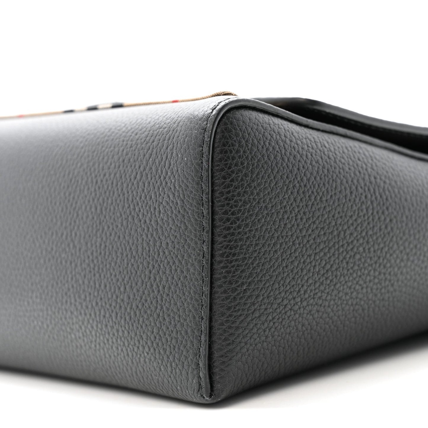 Grainy Calfskin Vintage Check Note Crossbody Bag Black