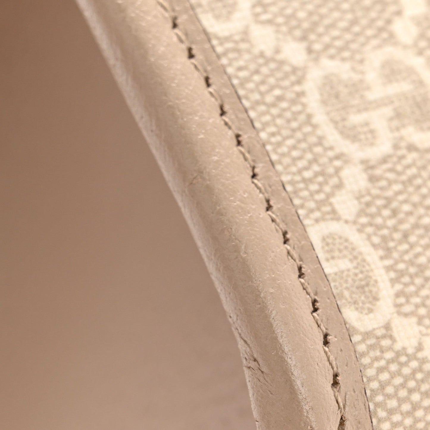 GG Supreme Monogram Textured Dollar Calfskin Small Retro Interlocking G Tote Bag Beige Mystic White Oatmeal