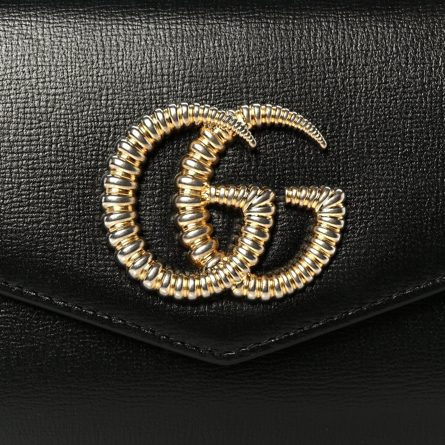 Textured Calfskin Torchon GG Broadway Envelope Clutch Black