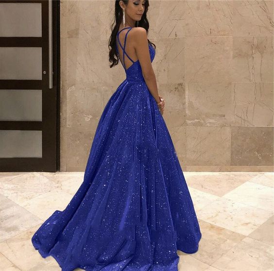 A Line Royal Blue Long Prom Dress, Formal Graduation Dress cg24967
