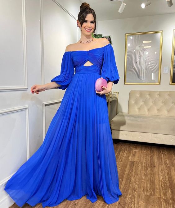 A-Line Prom Dresses Wedding Guest Off Shoulder Evening Dress fg3957