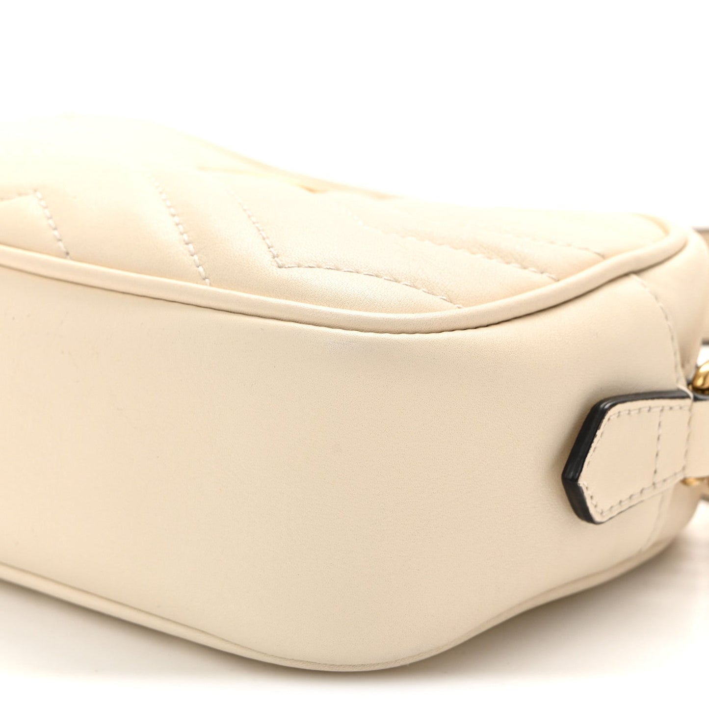 Calfskin Matelasse Mini GG Marmont Chain Shoulder Bag White