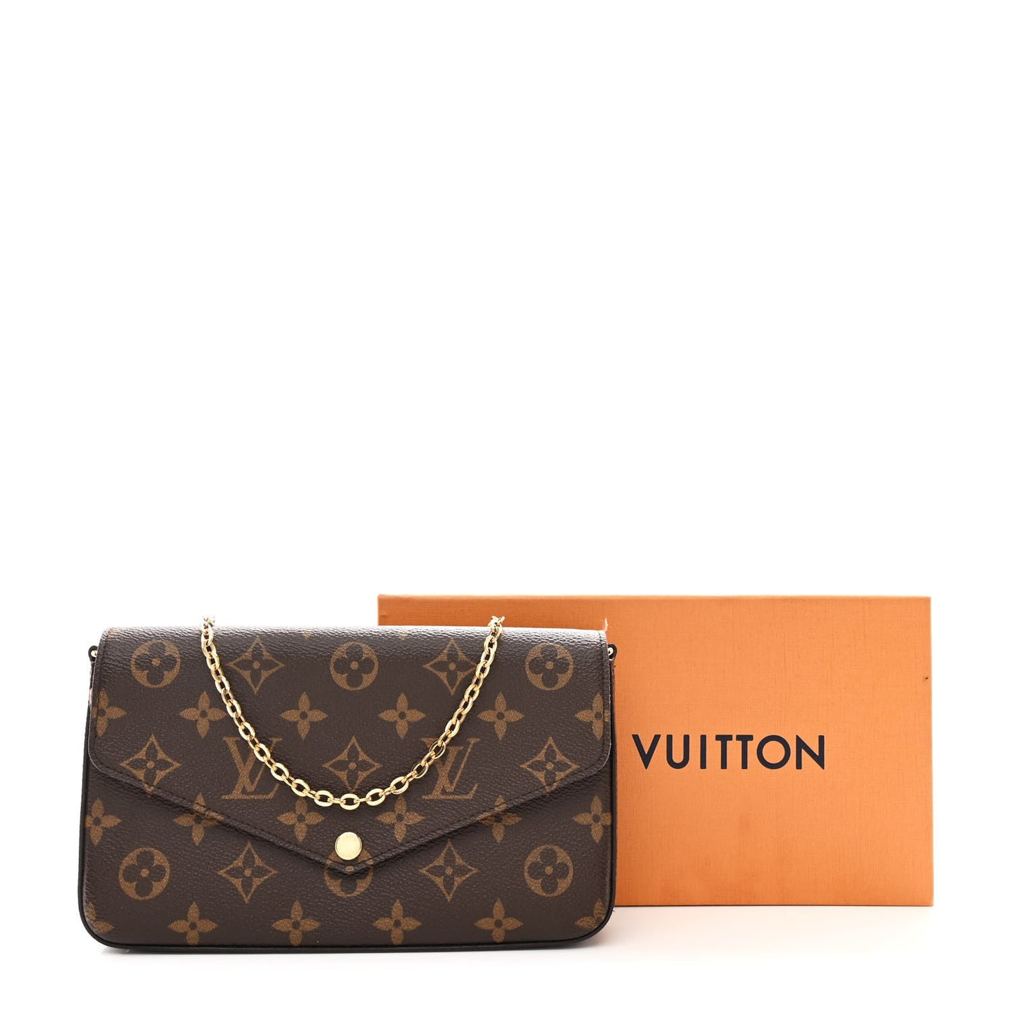 Monogram Pochette Felicie Chain Wallet Fuchsia
