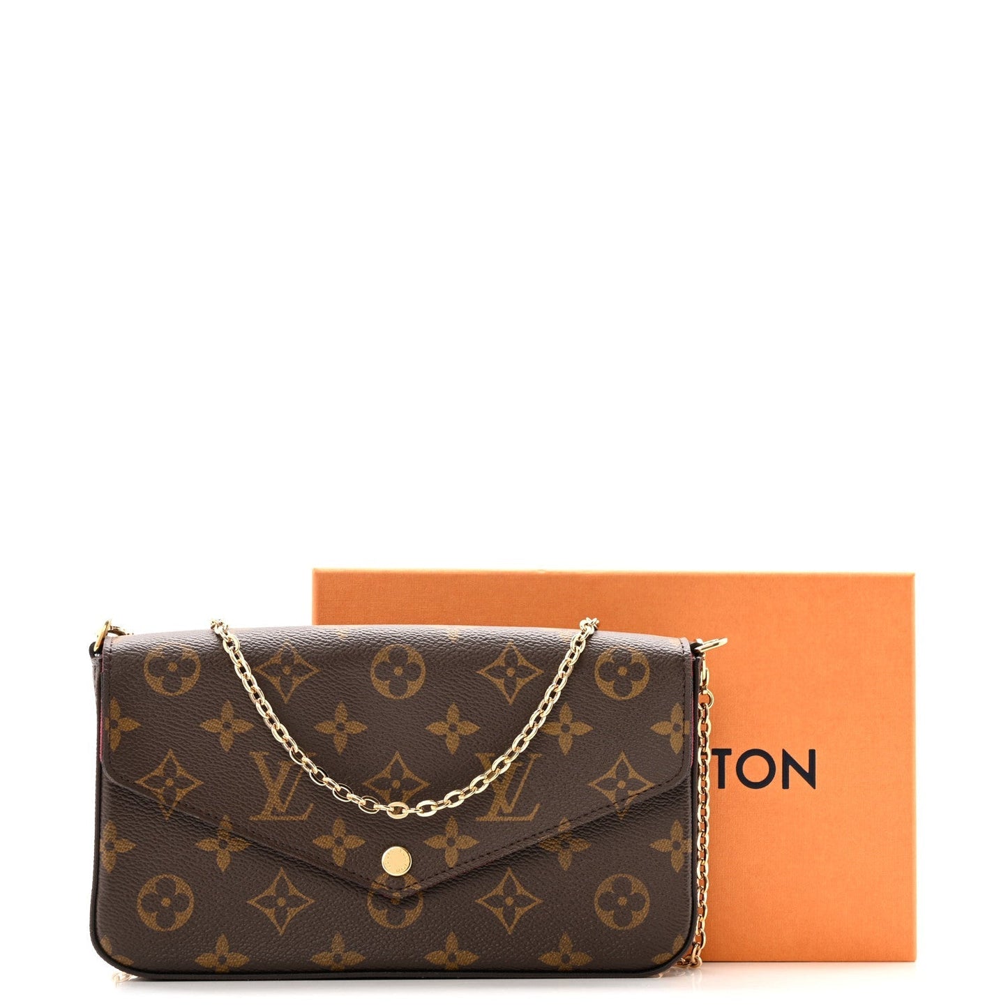 Monogram Pochette Felicie Chain Wallet Fuchsia
