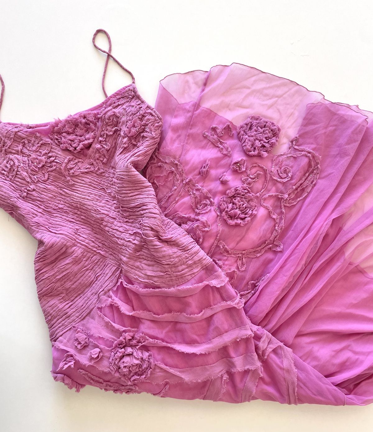 formaldressy-Delicate And Elegant Long Chiffon Dress With Pink Floral Pattern gh6266