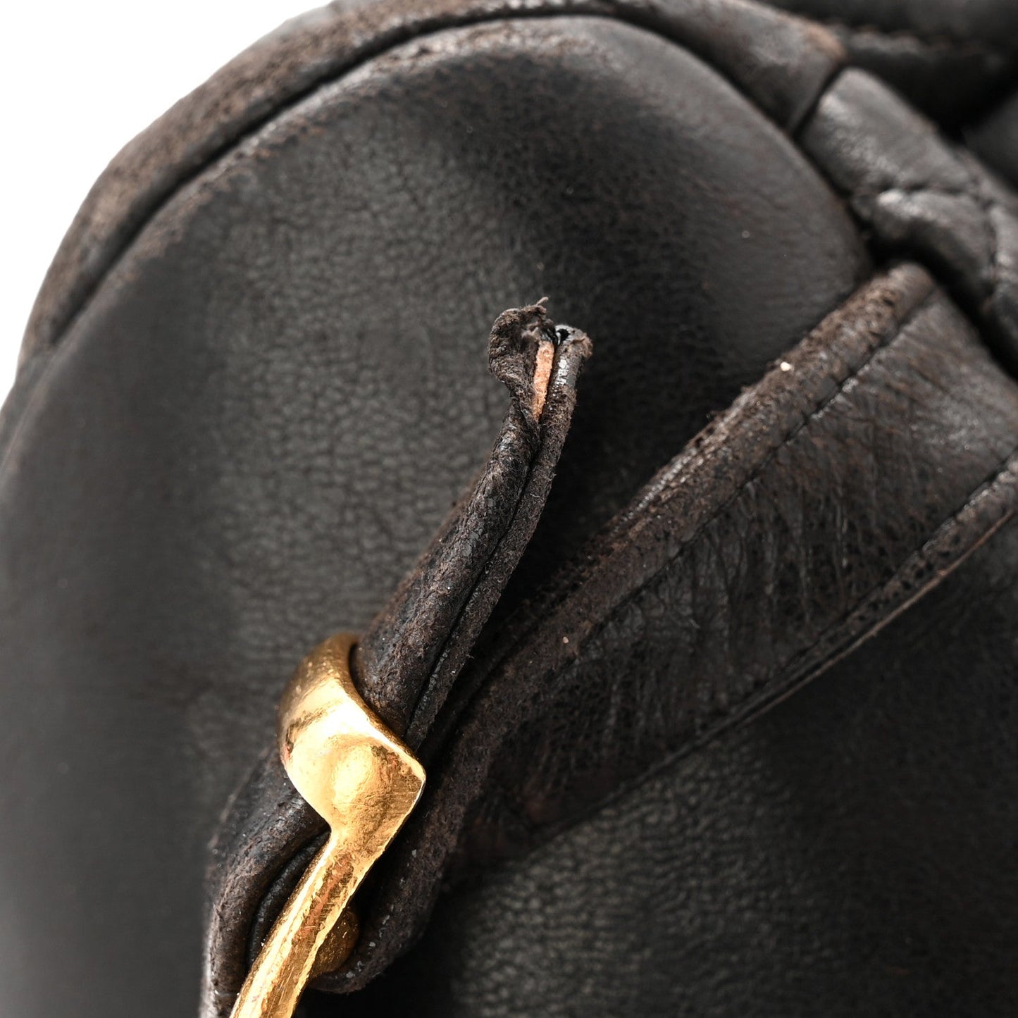 Lambskin Quilted Drawstring Backpack Black