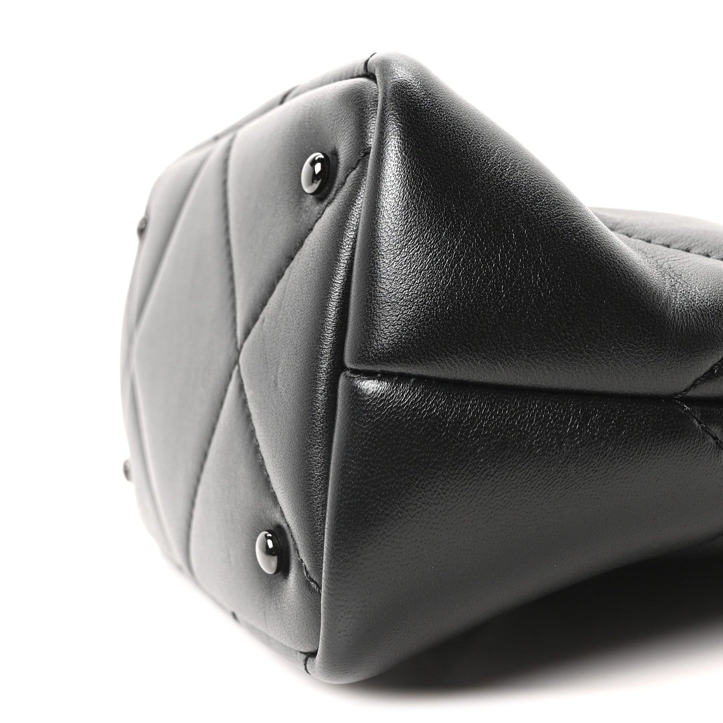 Nappa Monochrome Small Roman Stud The Handle Bag Black