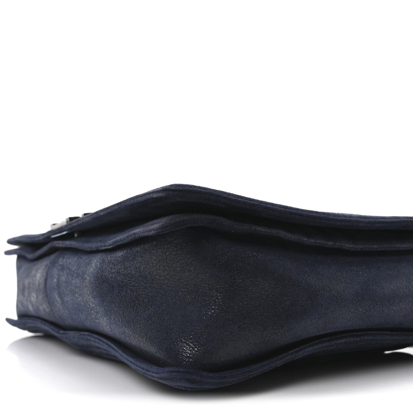 Iridescent Calfskin Large Gentle Boy Flap Navy Blue