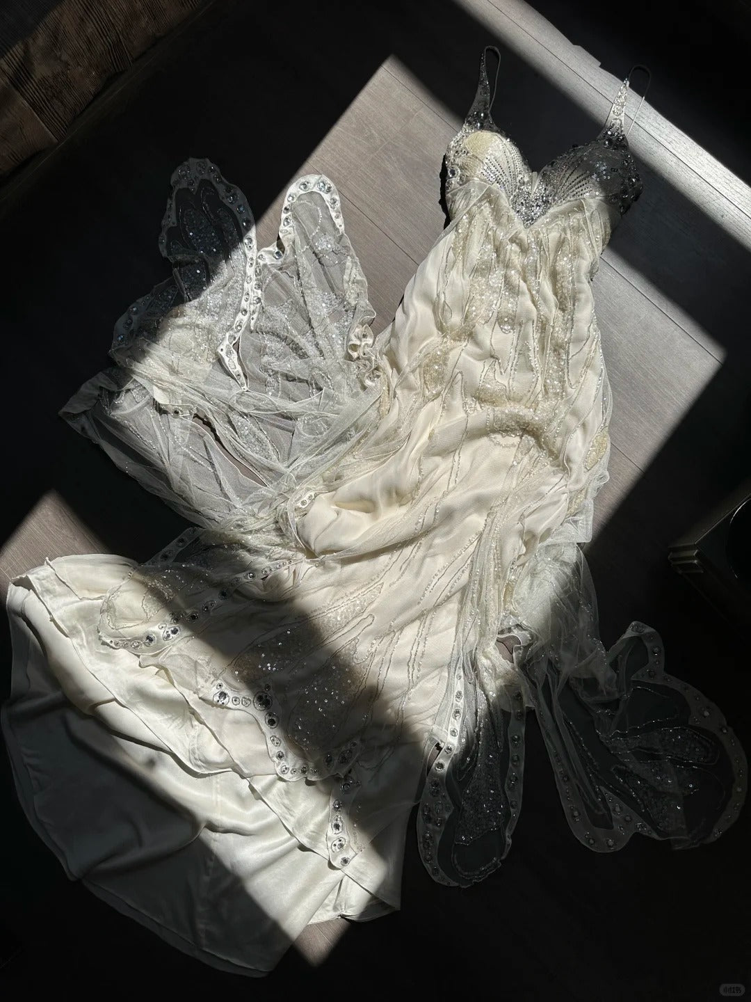 formaldressy-Ivory White Beaded Butterfly Beaded Chiffon Tulle Long Prom dress Evening Dress Birthday Party Dress Fairy Dress gh5168