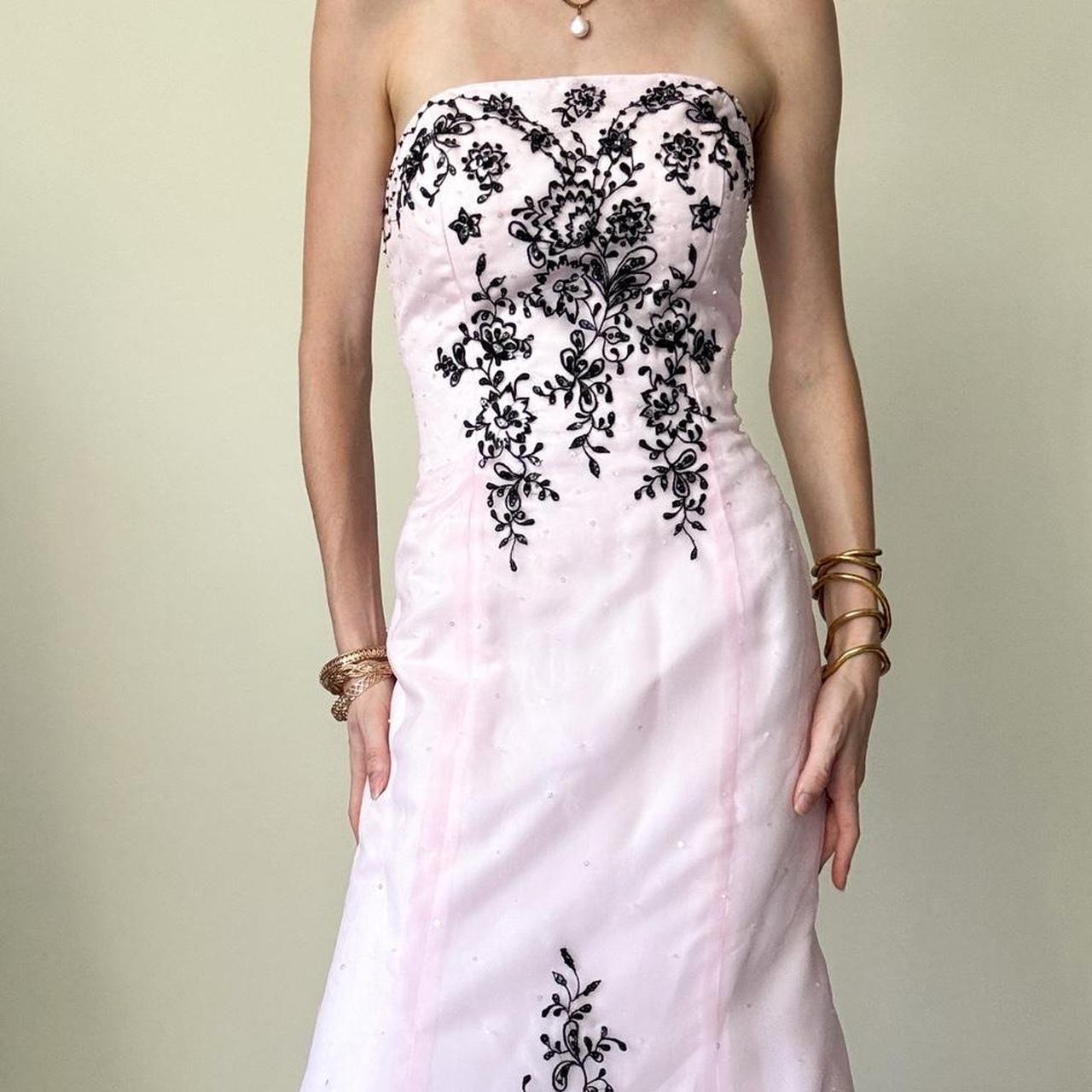 formaldressy--Pink Exquisite Floral Long Tulle Prom Dress Graduation Dress gh5645