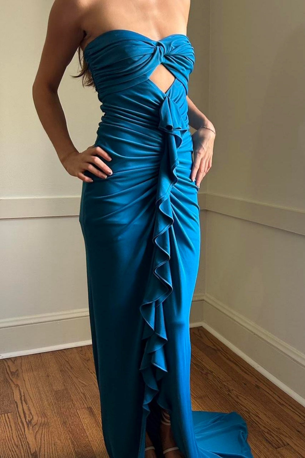 formaldressy-NEW ELEGANT AND SIMPLE DARK BLUE FASHION DRESS Gh6331