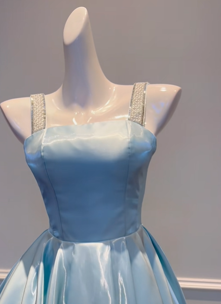 formaldressy-Green Ice Blue Satin Long Formal Dress gh6303