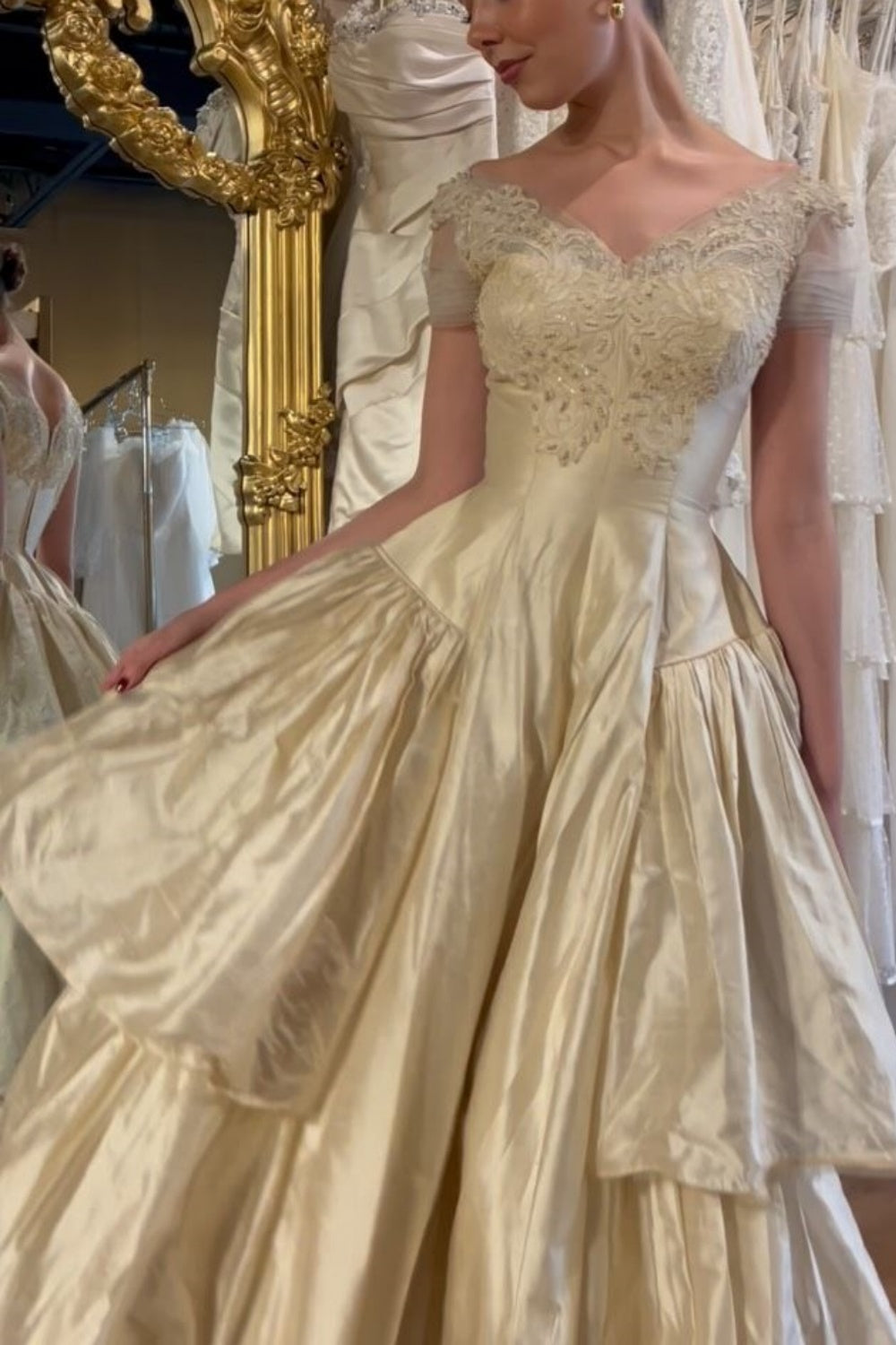 formaldressy- Vintage Ball Gown With Delicate Gold Beading gh6217