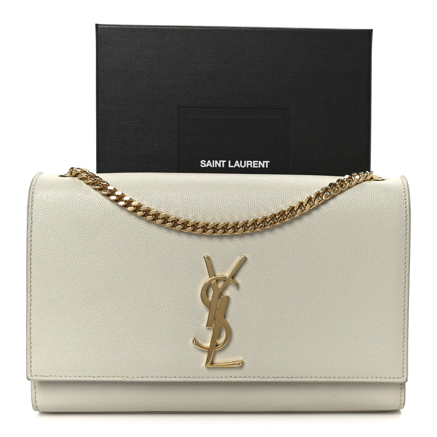 Grain De Poudre Medium Classic Monogram Kate Satchel Crema Soft