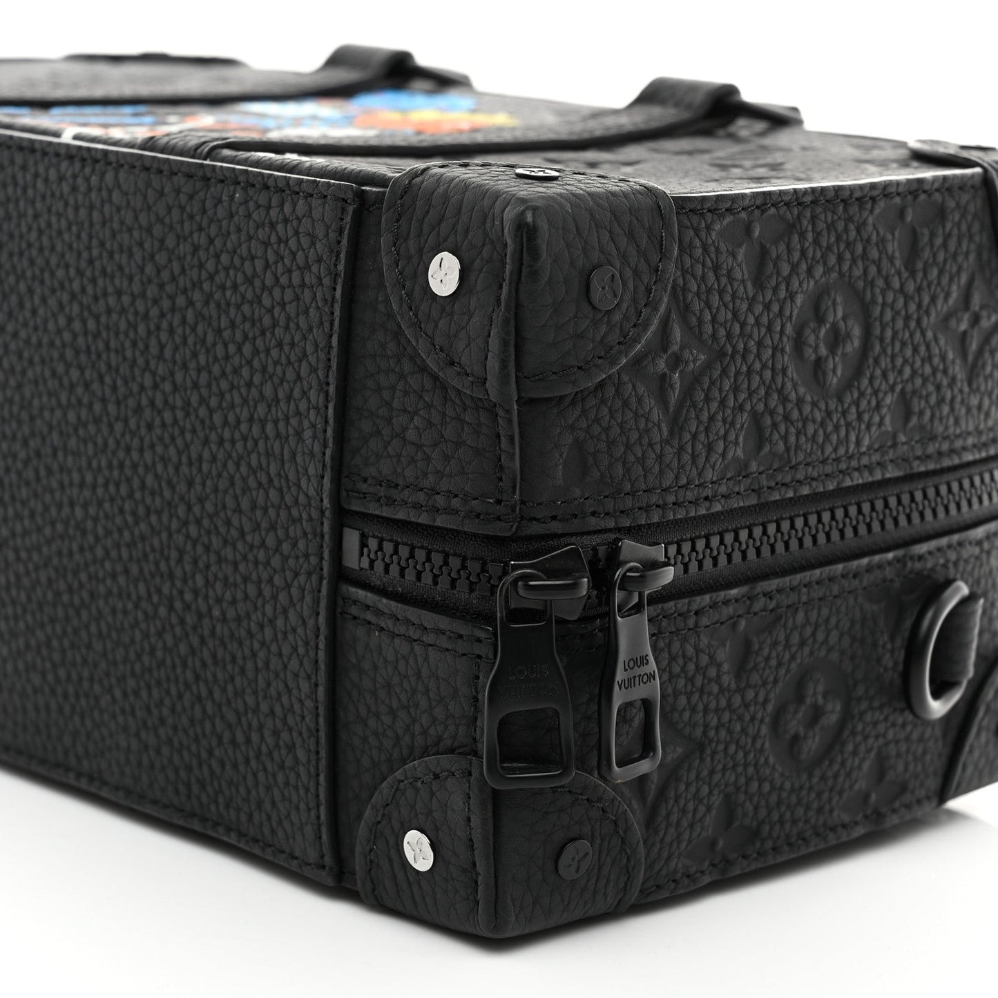 Taurillon Monogram Cartoon LV Friends Speedy Soft Trunk Black