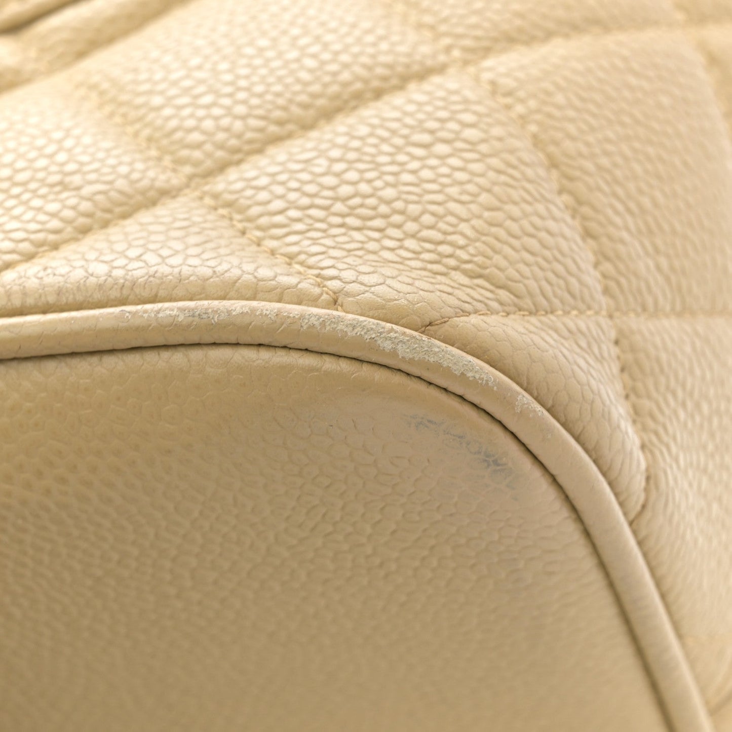 Caviar Quilted Medallion Tote Beige
