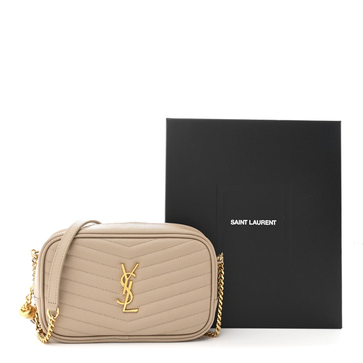 Grain De Poudre Matelasse Monogram Mini Lou Camera Bag Dark Beige