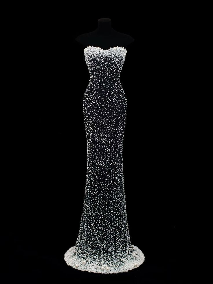 formaldressy-White and black gorgeous exquisite beading shiny elegant long heart-shaped collar prom dress evening dress gh5408
