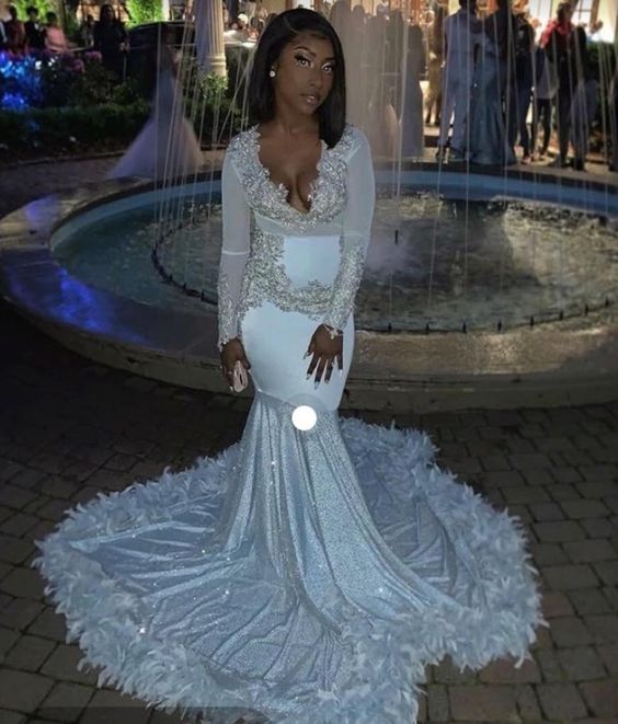 Sexy Mermaid V-neck 2021 Prom Dress cg24444