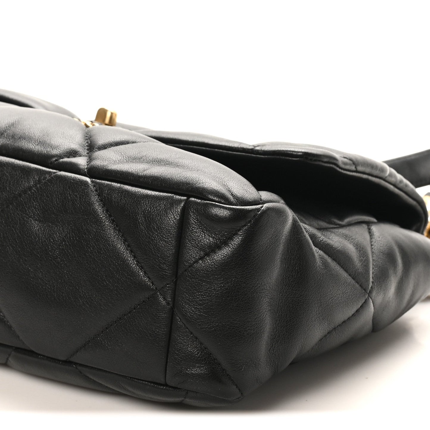 Lambskin Quilted Large Chanel 19 Flap Black
