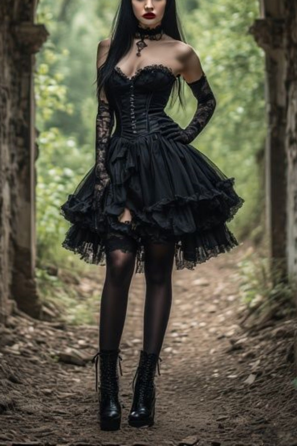 formaldressy-Black short sheer corset party dress gh6190