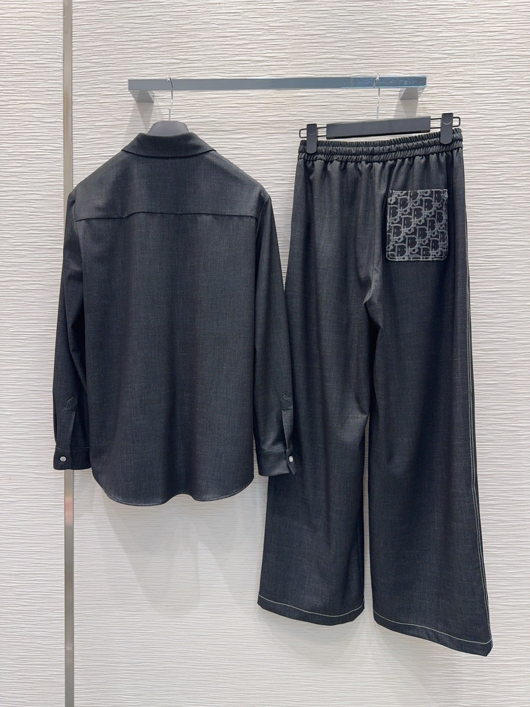 CD Wide-Leg Drawstring Dark Grey Polyester Viscose 351288