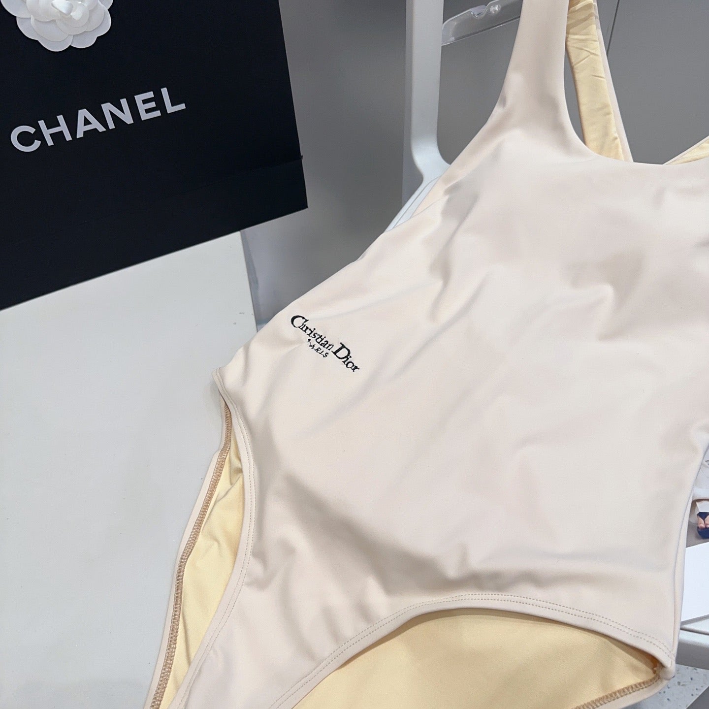 Dior Swimsuits Beige Nylon Polyester 180531