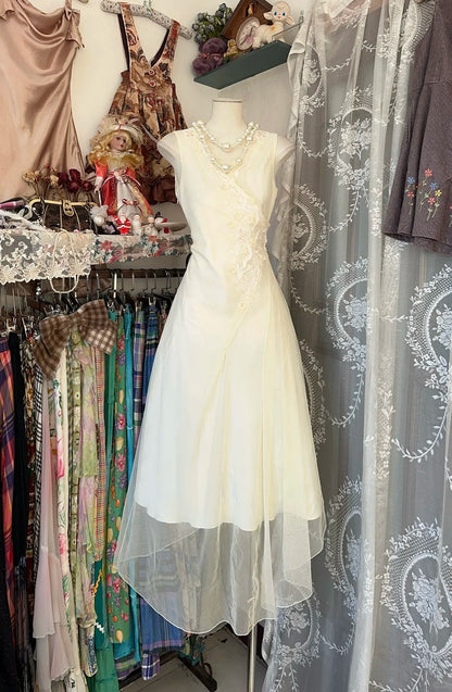 Ivory Vintage Prom Party Gown Evening Dresses    cg25348