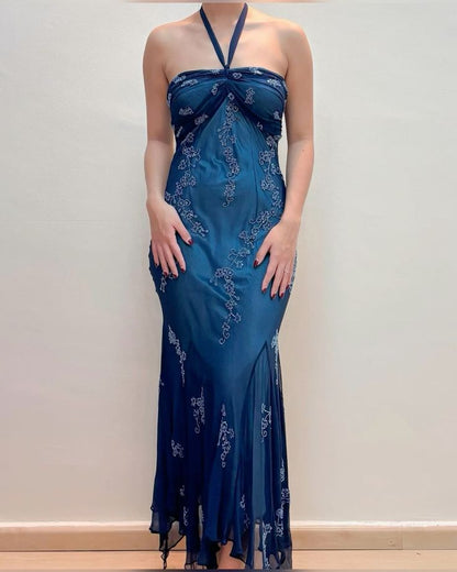 Sexy Halter Long Prom Party Dress Evening Gown     cg25070