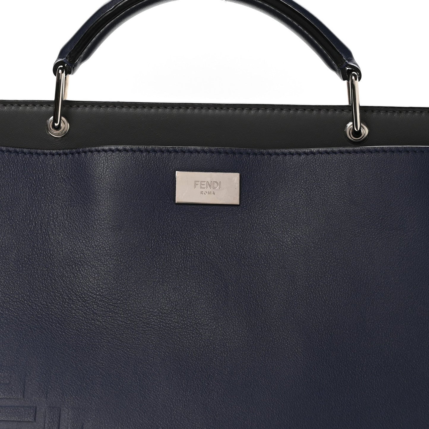 Calfskin Embossed Large Peekaboo Iconic Fit Satchel Blueberry
