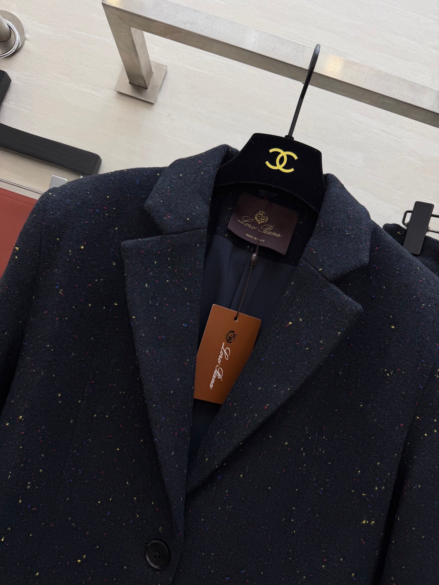 LP Blend Suit Set Dark Blue Spotted Wool 346557
