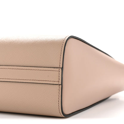 Saffiano Soft Calfskin Small Zippered Tote Cipria