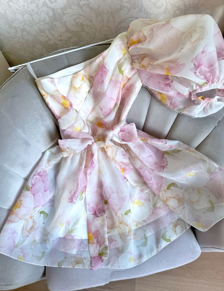formaldressy-Pink floral one shoulder sweet short chiffon homecoming dress birthday dress gh5273