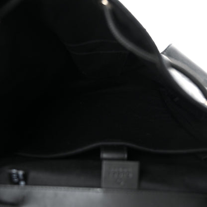 Soft GG Supreme Monogram Calfskin Web Double Buckle Backpack Black