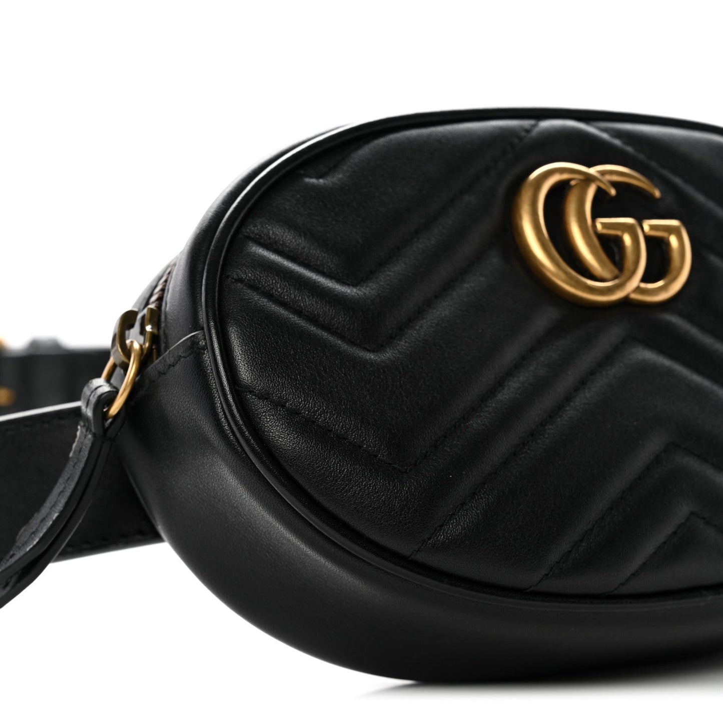 Calfskin Matelasse GG Marmont Belt Bag 95 38 Black