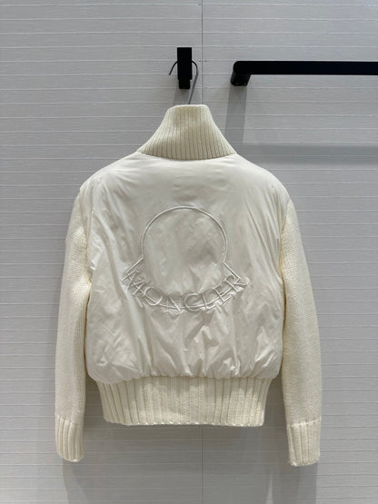 Moncler 25 Jacket White Polyester Mix Wool