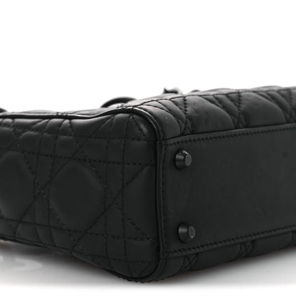 Ultra Matte Calfskin Cannage Mini Lady Dior Black